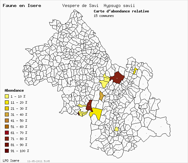 Carte Abondance: Vespre de Savi Hypsugo savii en Isre