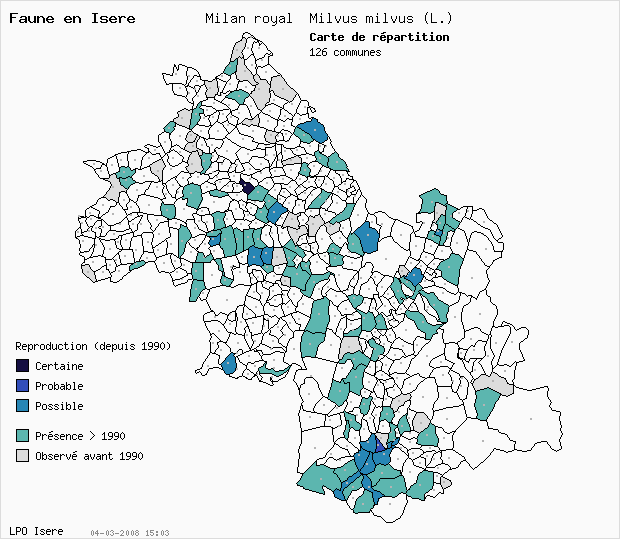 Carte Reproduction: Milan royal Milvus milvus (L.) en Isre