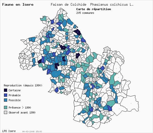 Carte Reproduction: Faisan de Colchide Phasianus colchicus L. en Isre