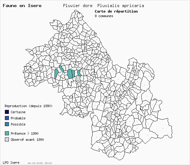 Carte Reproduction: Pluvier dor Pluvialis apricaria en Isre