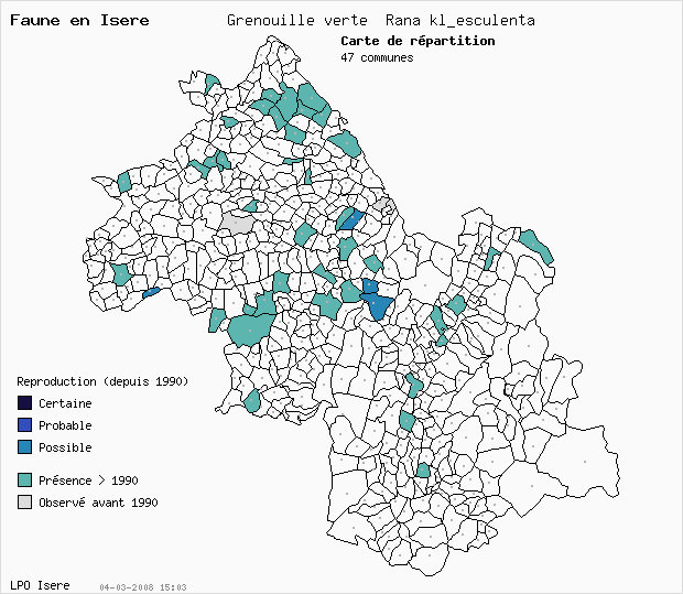 Carte Reproduction: Grenouille verte Rana kl_esculenta en Isre