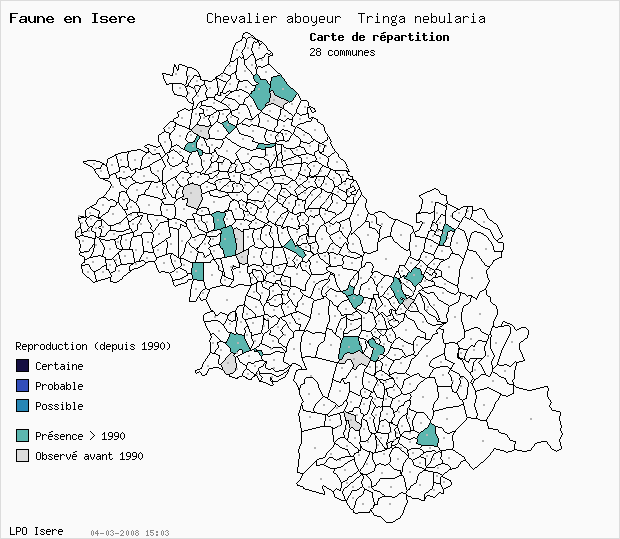 Carte Reproduction: Chevalier aboyeur Tringa nebularia en Isre